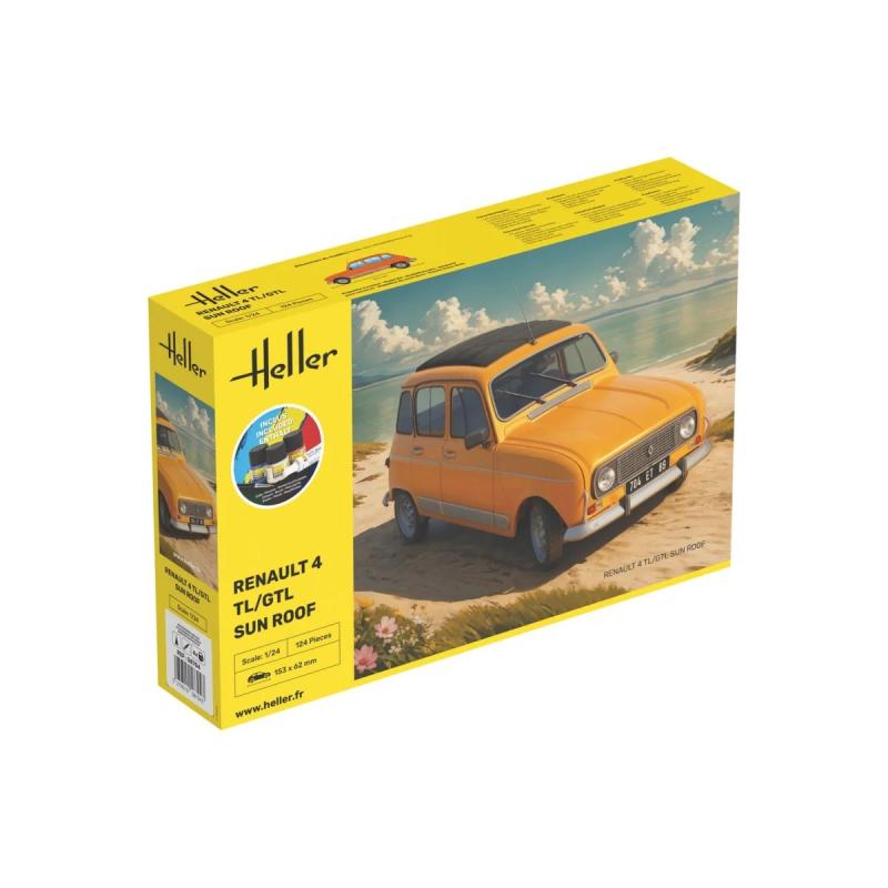 HELLER 58704 MAQUETTE STARTER KIT RENAULT 4 TL/GTL SUN ROOF 1/24