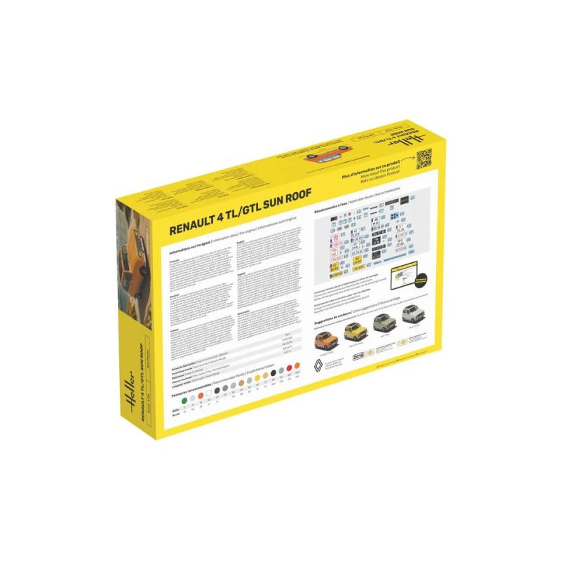HELLER 58704 MAQUETTE STARTER KIT RENAULT 4 TL/GTL SUN ROOF 1/24