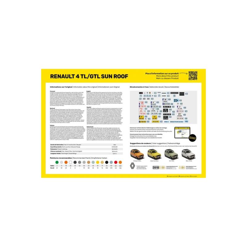 HELLER 58704 MAQUETTE STARTER KIT RENAULT 4 TL/GTL SUN ROOF 1/24