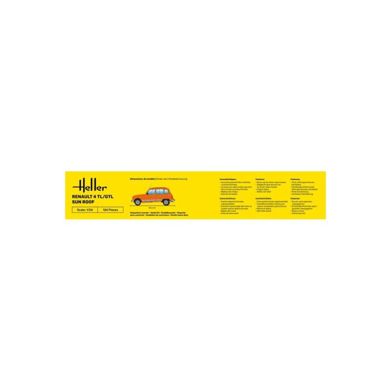 HELLER 58704 MAQUETTE STARTER KIT RENAULT 4 TL/GTL SUN ROOF 1/24