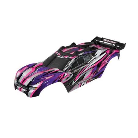CARROSSERIE RUSTLER 4X4 VXL PEINTE ET DECOREE ROSE