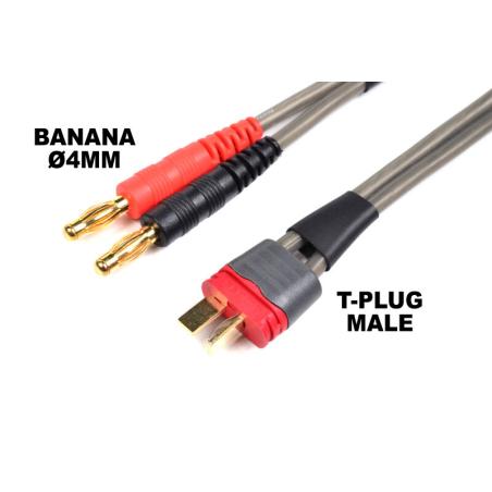 Cordon de charge fiche banane / prise deans 40cm